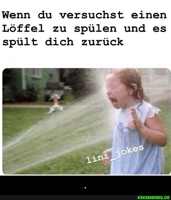 Wenn du versuchst einen
Löffel zu spülen und es spült dich zurück - .