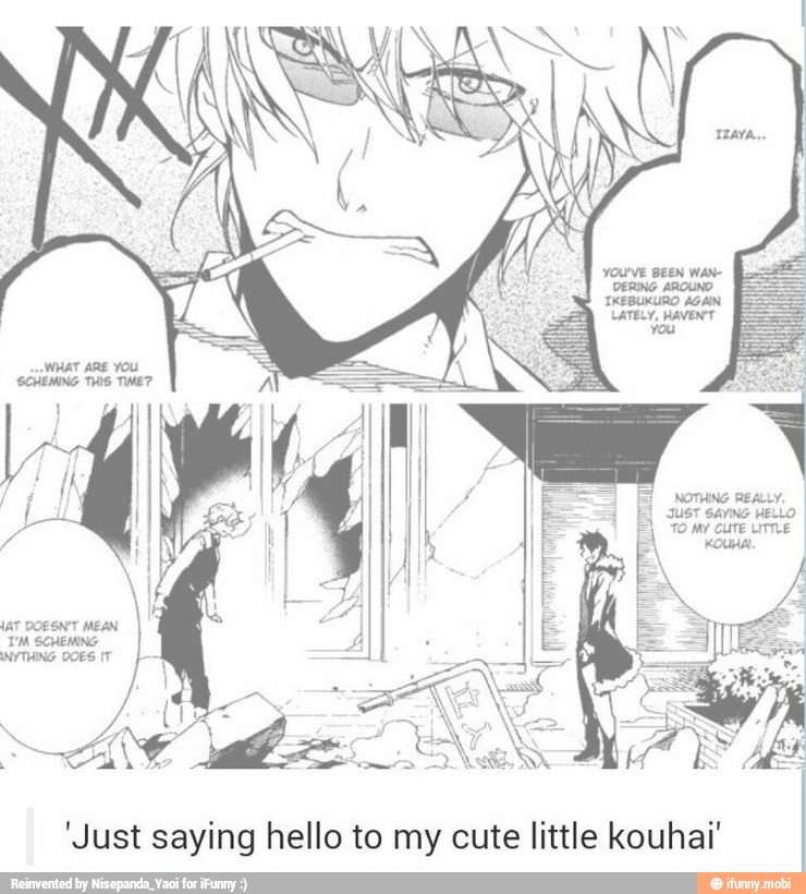 'Just saying hello to my cute little kouhai'