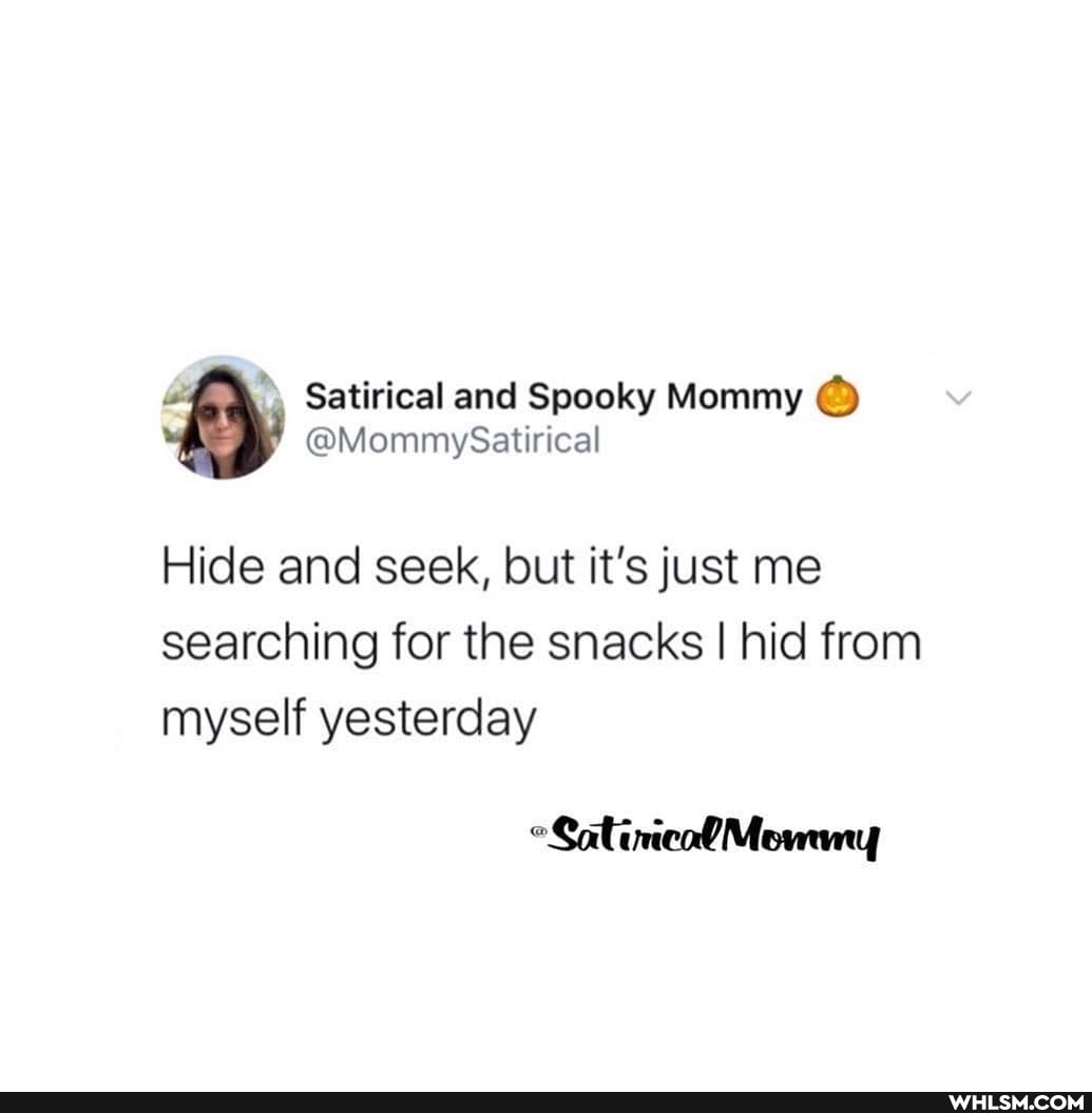 Satirical and Spooky Mommy
@Mommy SSatirical
Hide and seek, but it's just me searching for the snacks I hid from myself yesterday