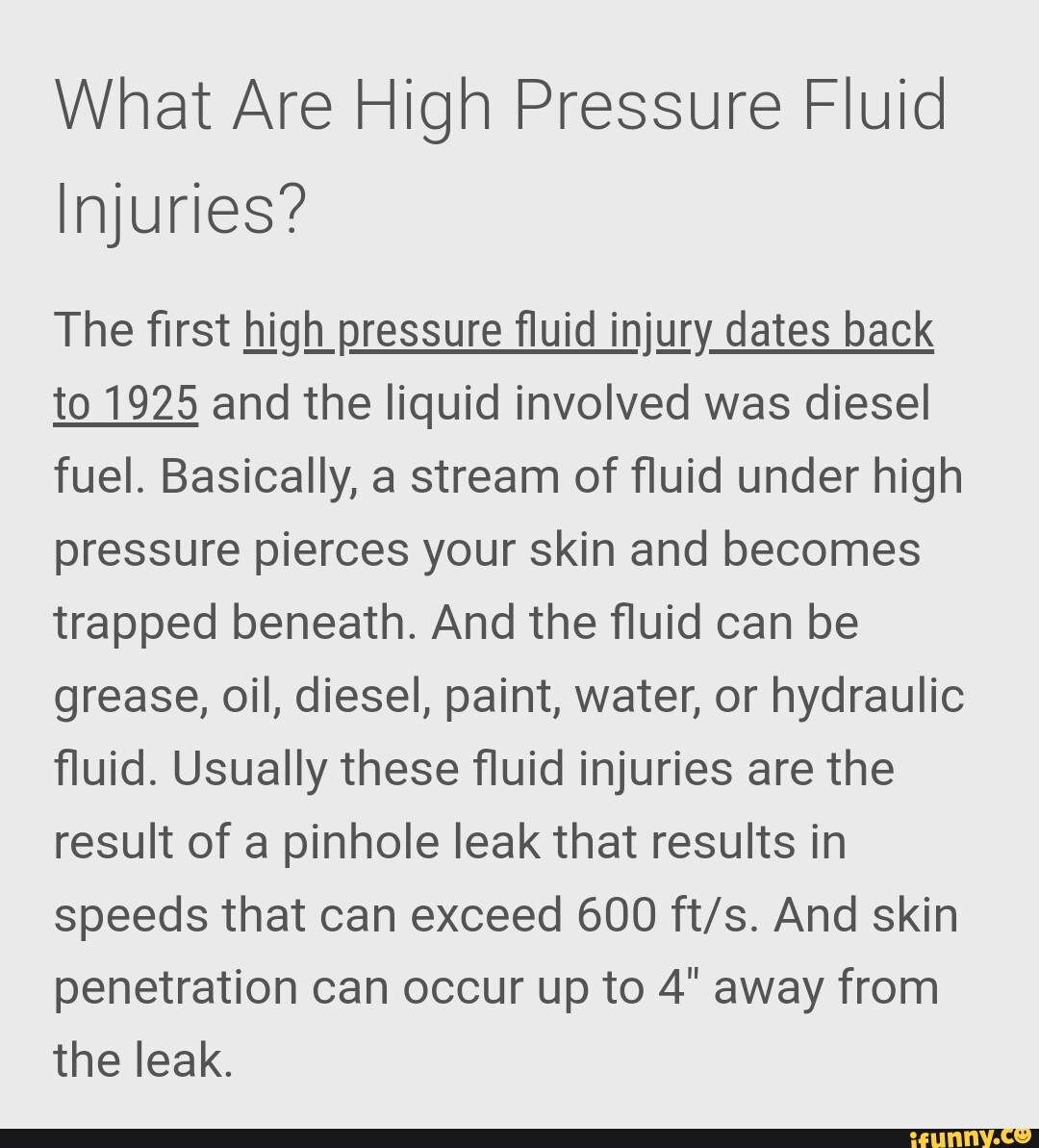 What Are High Pressure Fluid Injuries? back pressure flu The first high