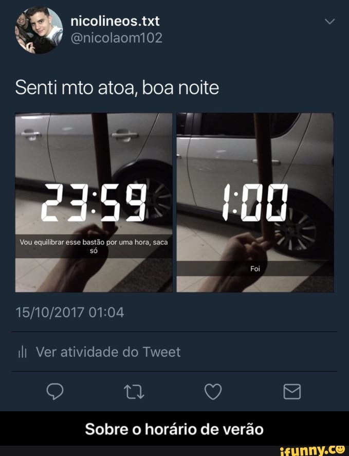 Senti mto atoa, boa noite
Sobre o horário de verão - Sobre o horário de verão
