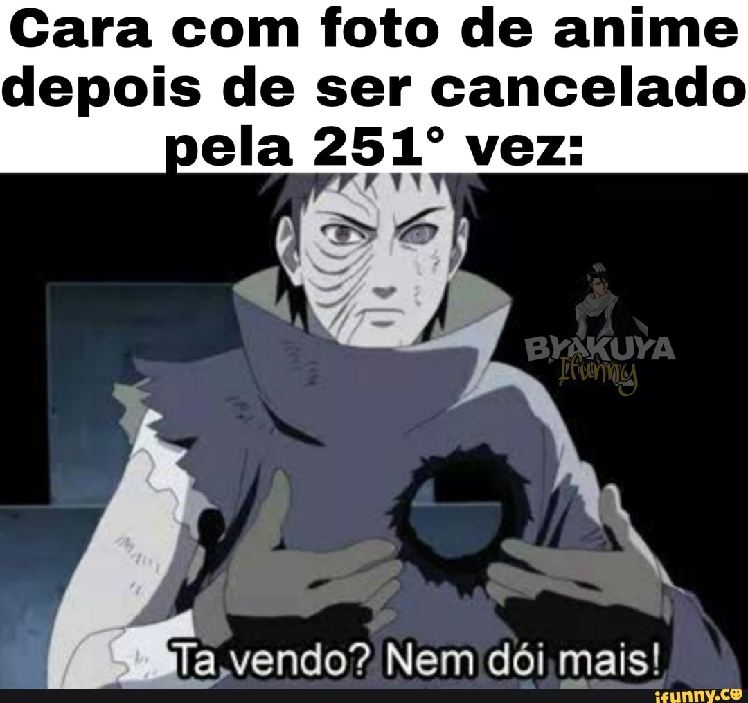 Cara com foto de anime depois de ser cancelado ela 251º vez: Ta, vendo ...