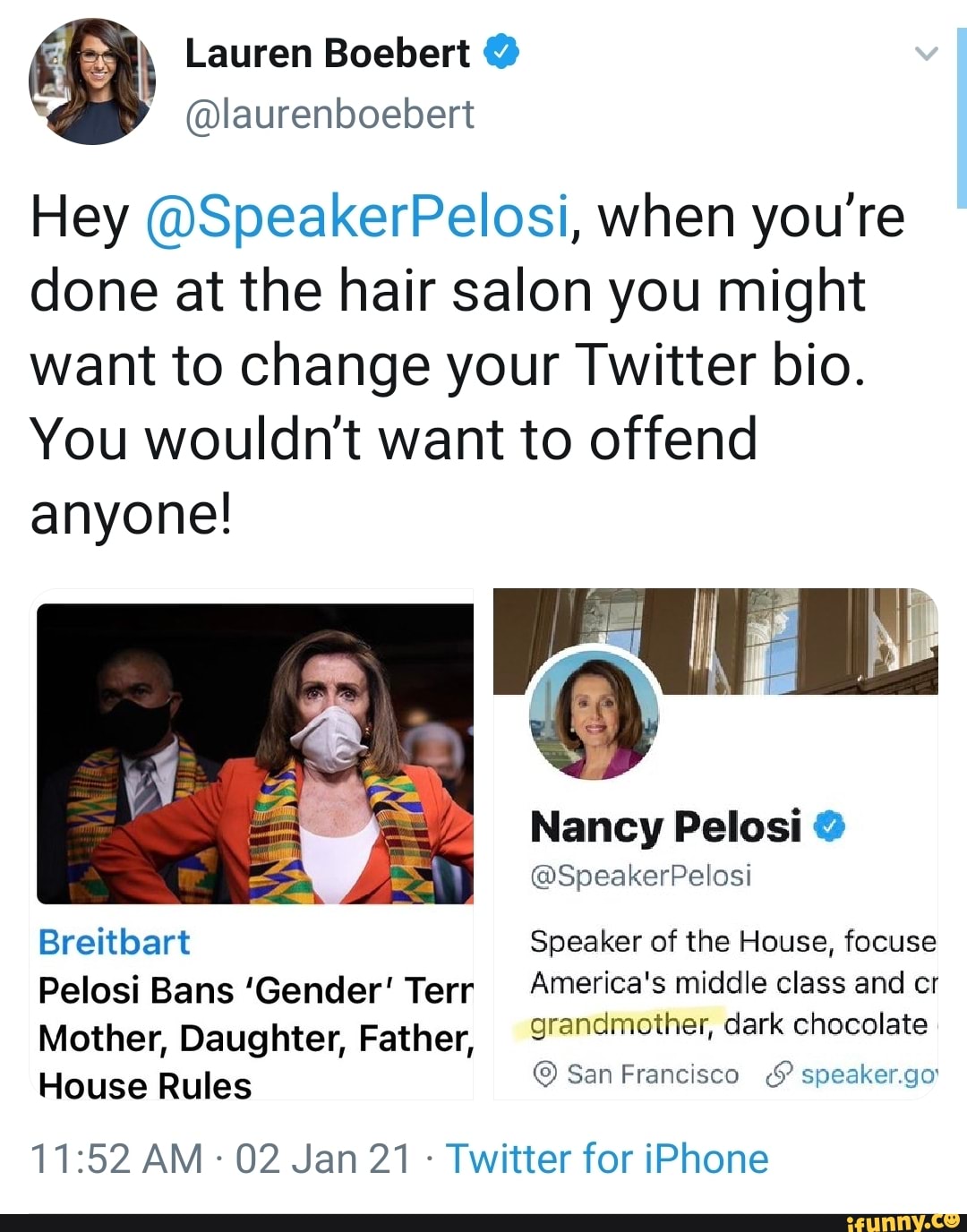 Gi Lauren Boebert Hey @SpeakerPelosi, when you're done at ...