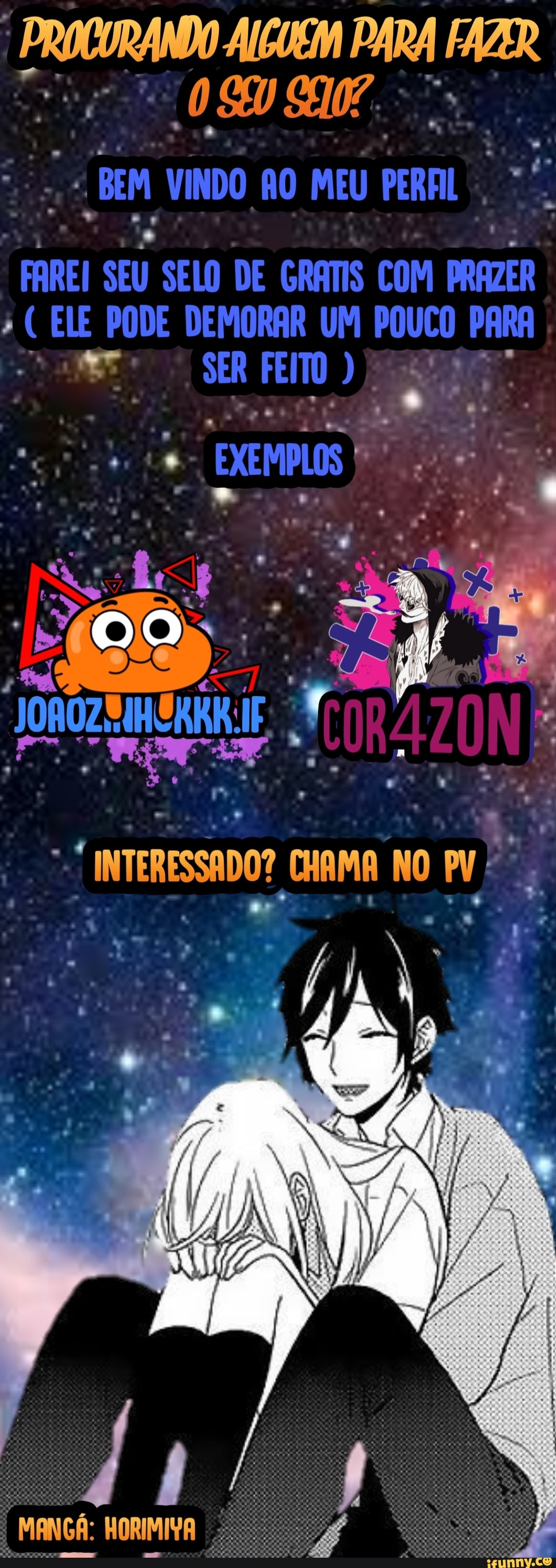 PROCURANDO ALGUSM PARA FAZR BEM VINDO AO MEU PERL,
"FAREI SEU SELO DE GRATIS COM ELE PODE DEMORAR UM POUCO PARA SER
EXEMPLOS JonoZs JF
CHAMA NO
HORIMIVA