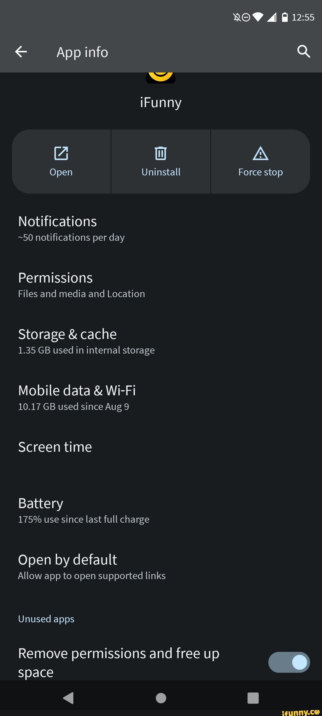 App info ww iFunny Open Uninstall Notifications ~50 notifications per ...