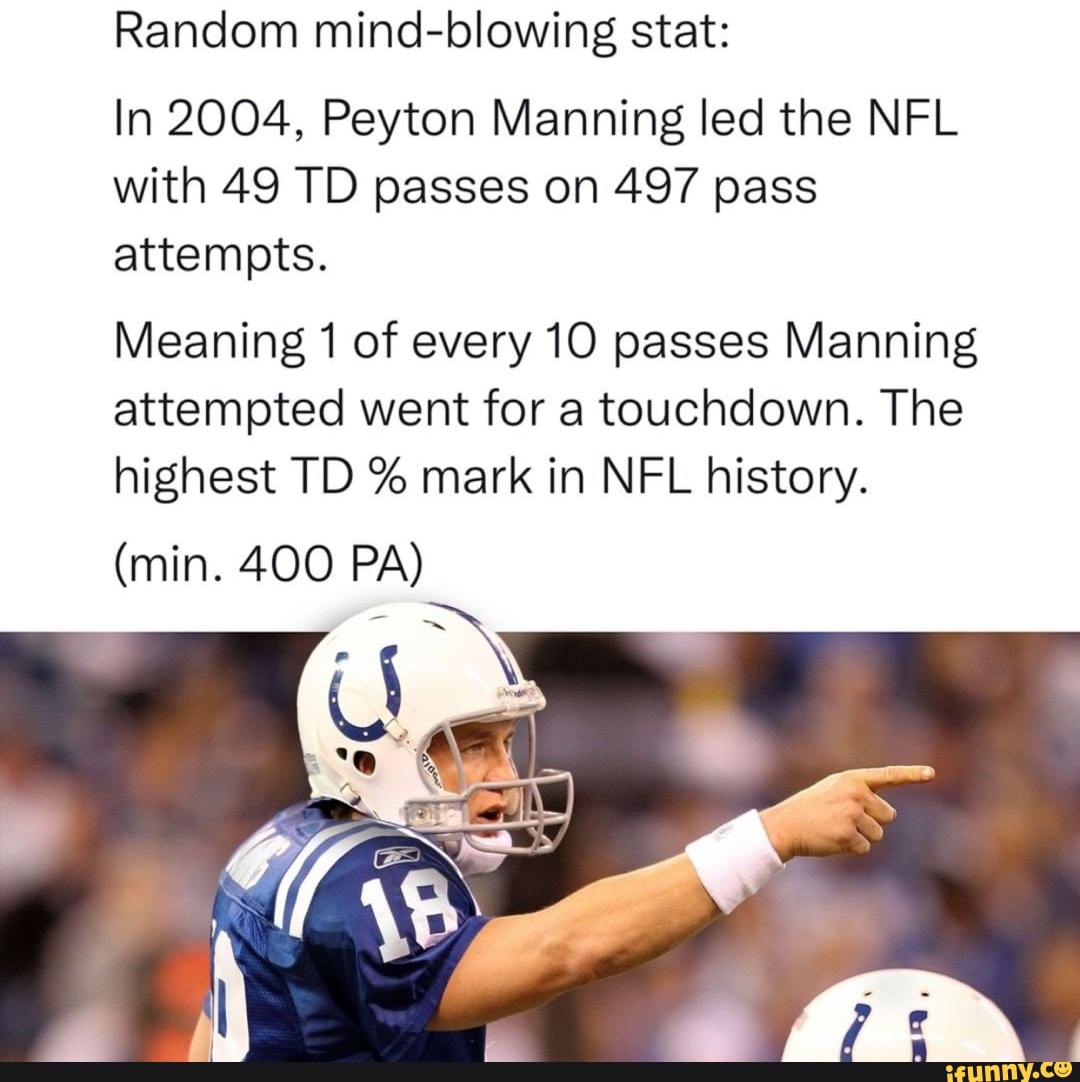 Helmet Stalker on X: #TBT: Colts QB Peyton Manning broke the NFL's single  season TD pass record (49*) on this day in 2004. Manning used a Riddell  Revolution with a G2B facemask