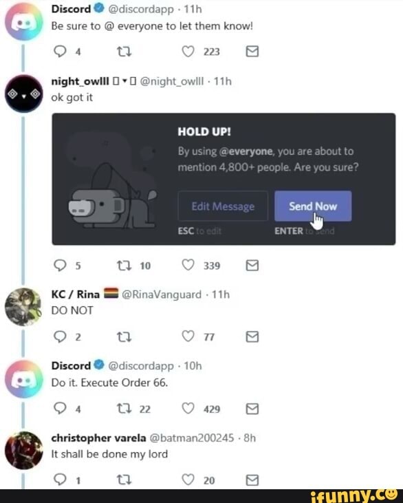 Discord Discordapp Be Sure To Everyone To Let Them Know A Om Nt Owlll Hold Upi Everyone