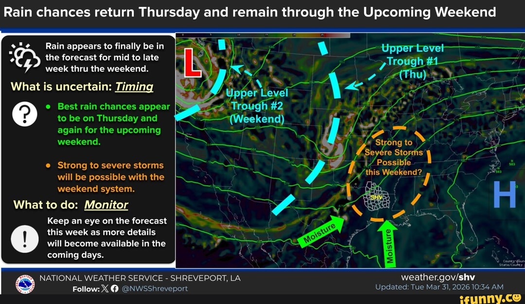 Rain chances return Thursday and remain through the Upcoming Weekend ...