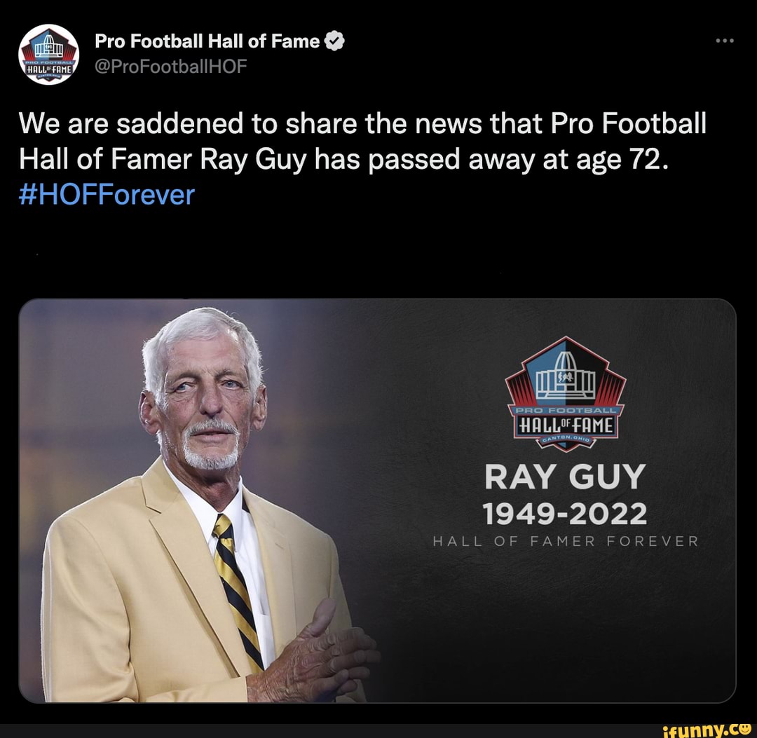 Pro Football Hall Of Fame @ @ProFootballHOF We Are Saddened To Share ...