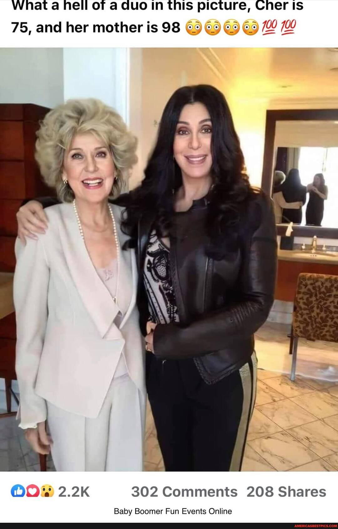 Wnata a nell of a duo in this picture, Cner is
75, and her mother is 98 @3 @9
2.2K 302 Comments 208 Shares
Baby Boomer Fun Events Online