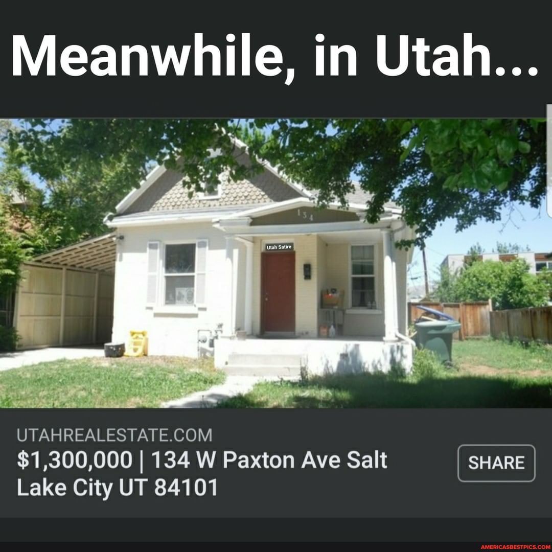 Meanwhile, in Utah...
$1,300,000 I 134 W Paxton Ave Salt
Lake City UT 84101