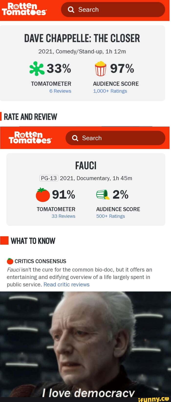 Search DAVE CHAPPELLE: THE CLOSER Tomatees 2021, 33% TOMATOMETER AUDIENCE  SCORE 6 Reviews 1,000+
