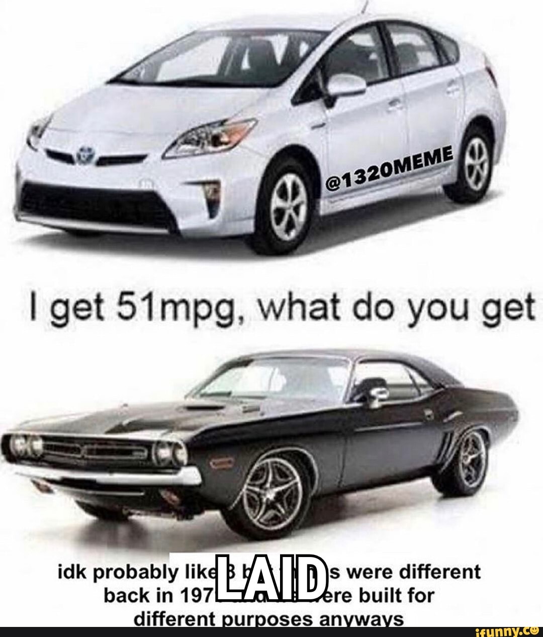 I get 51mpg, what do you get idk probably likd were different back in 197 -...