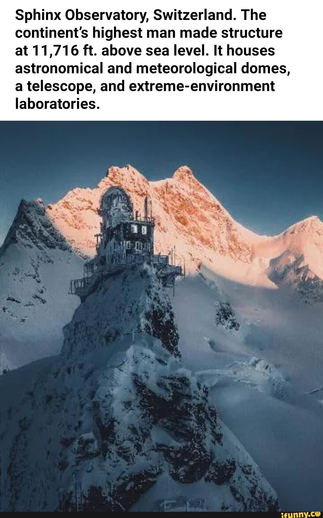 Sphinx Observatory, Switzerland. The continent's highest man made ...