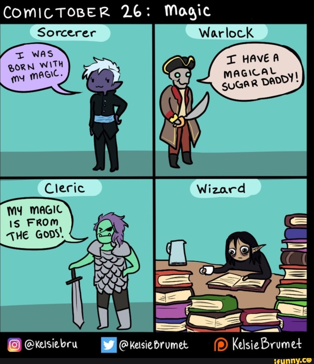 COMIC TOBER 26 Magic Sorcerer Warlock WAS ORN WITH HAVE Cleric Wiaare