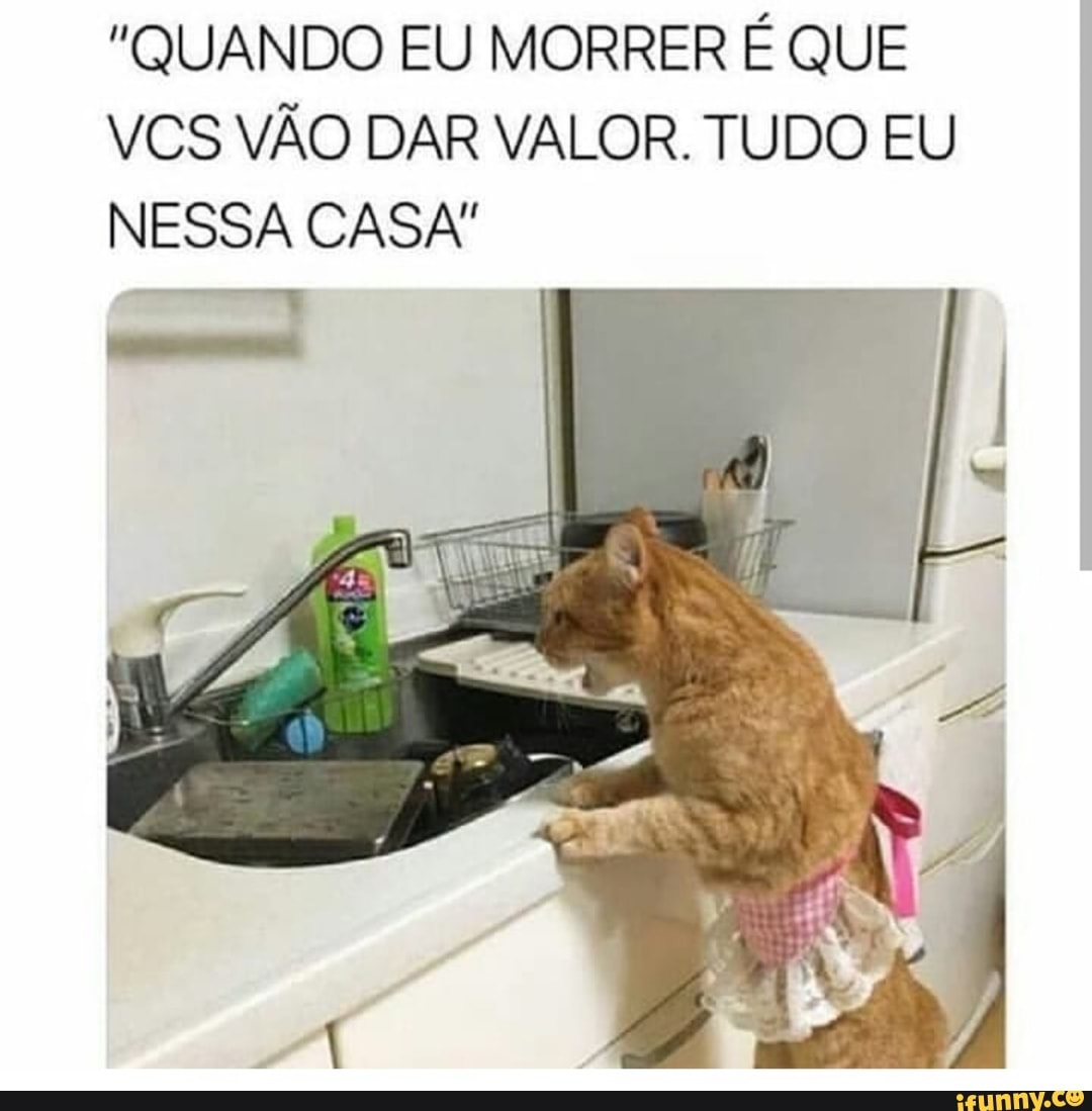 "QUANDO EU MORRER É QUE
VCS VÃO DAR VALOR. TUDO EU
NESSA CASA"