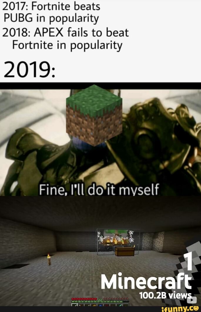 2017: Fortnite beats
PUBG in popularity
2018: APEX fails to beat
Fortnite in popularity