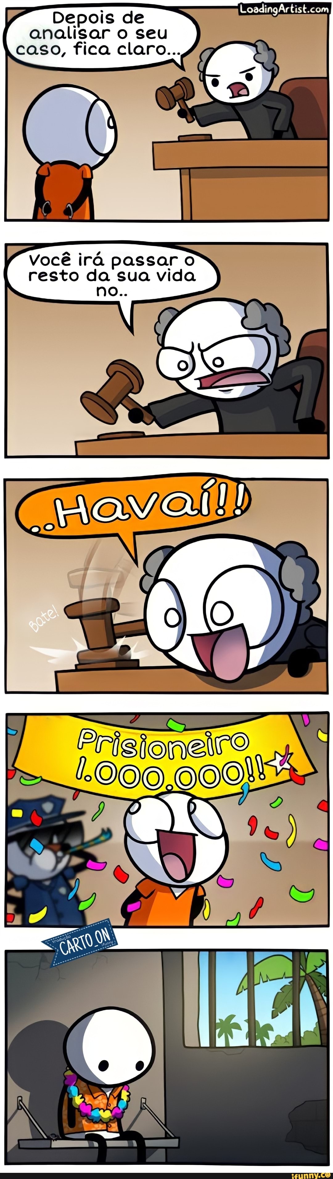 Depois de analisar o seu caso, fica claro...
Você irá passar resto da sua vida no..
Prisioneiro