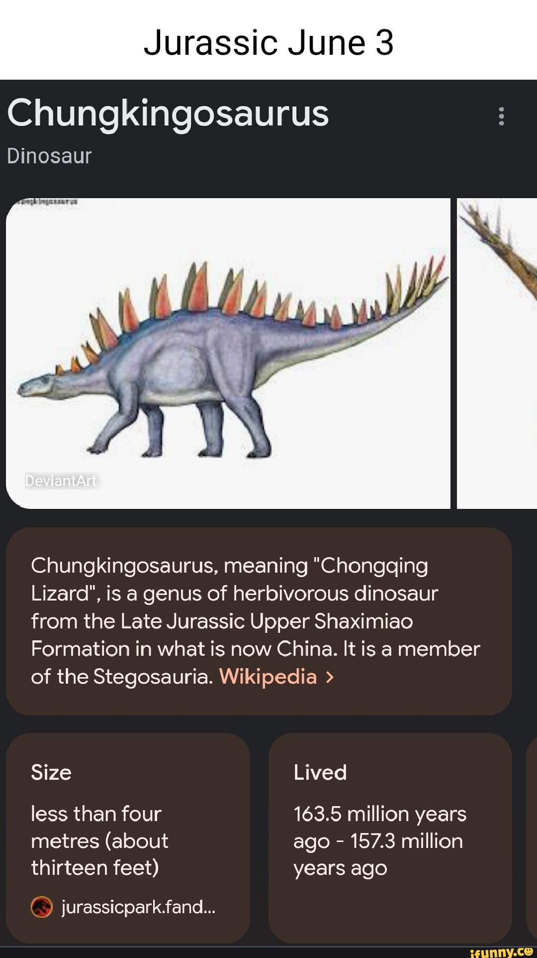 Jurassic June 3 Chungkingosaurus Dinosaur Chungkingosaurus, meaning ...