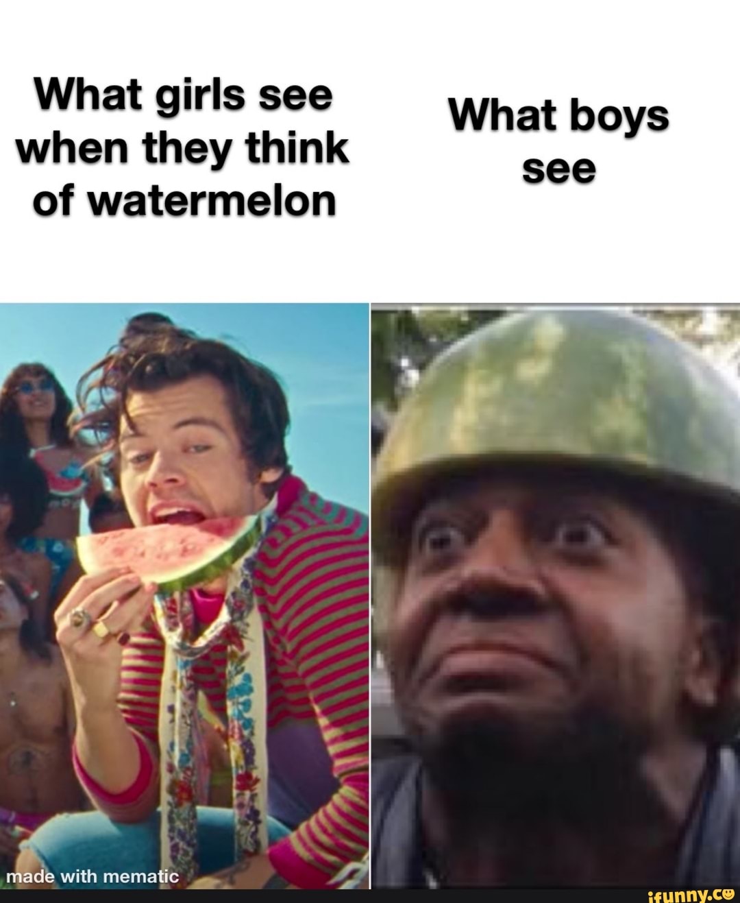 What girls see
What boys
when they think
see
y
of watermelon