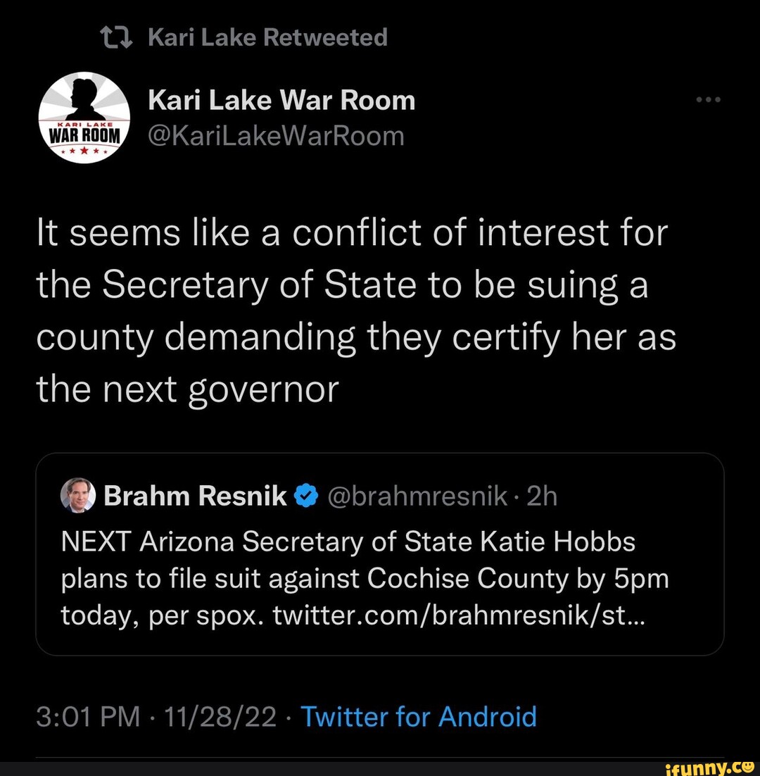 Kari Lake Retweeted Kari Lake War Room ~@KariLakeWarRoom It seems like