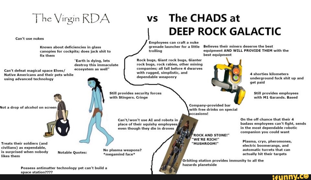 The Virgin RDA vs The CHADS at I DEEP ROCK GALACTIC Employees can craft