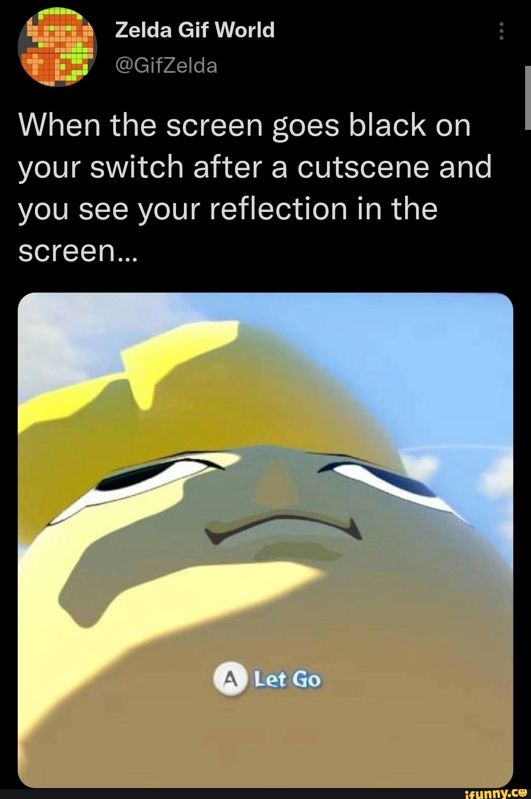 When the screen goes black on your switch after a cutscene and you see