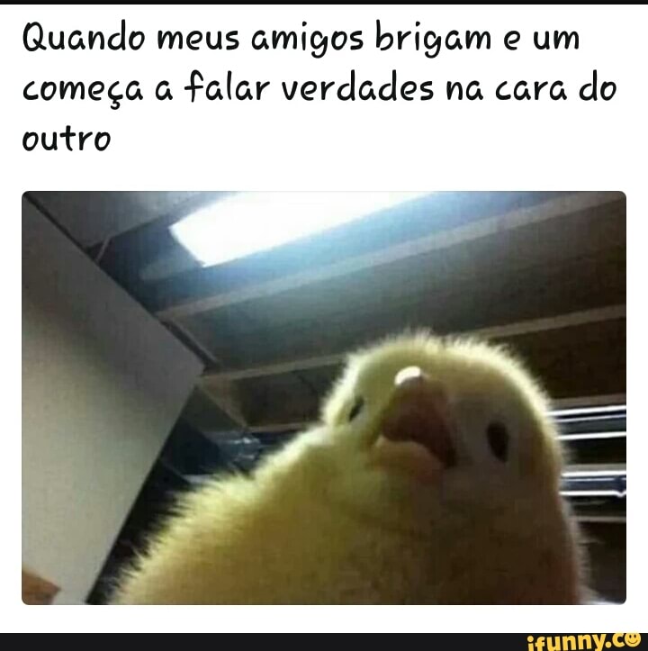 Quando meus amigos brigam e um
começa à
falar verdades na cara
do
outro
