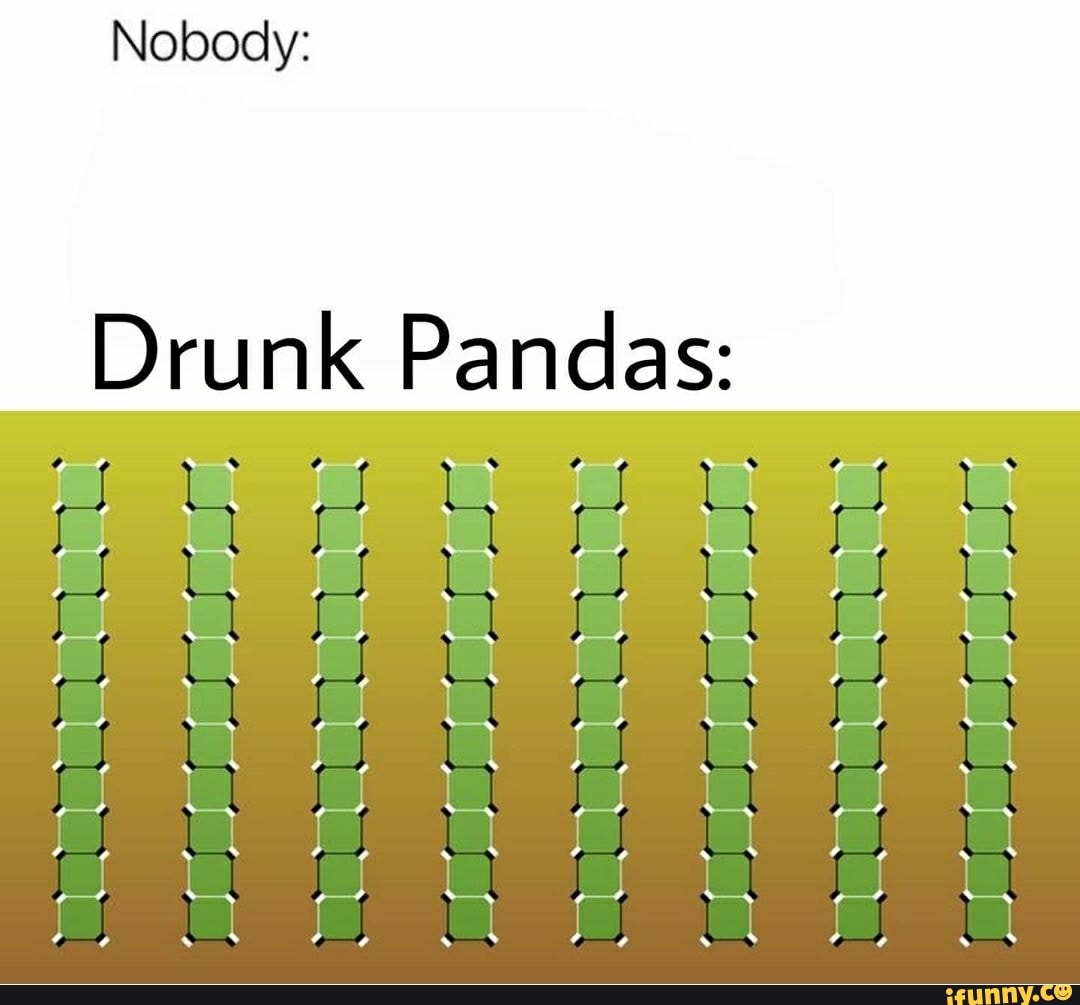 Nobody:
Drunk Pandas:
Sos