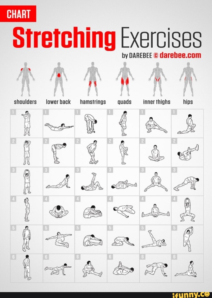 CHART Stretching Exercises by DAREBEE 