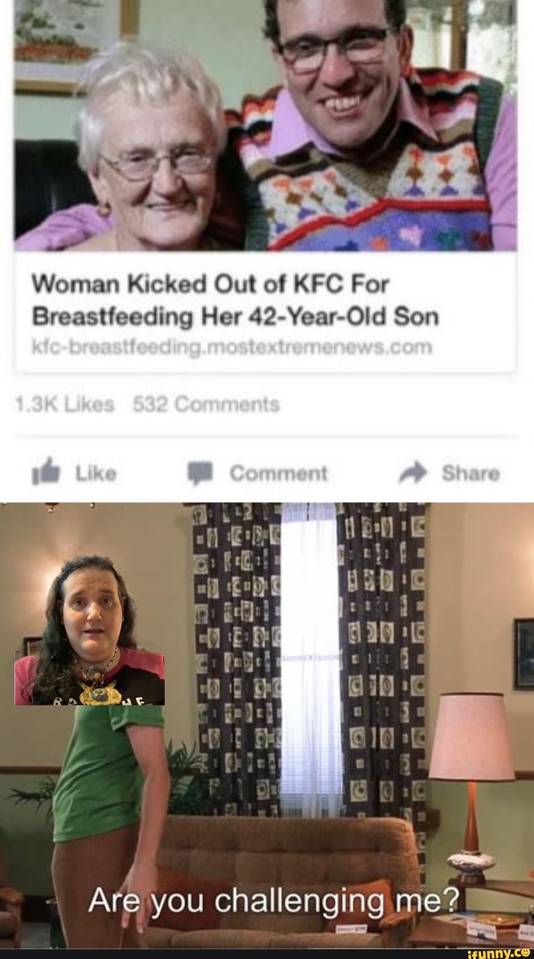 Woman Kicked Out Of KFC For Breastfeeding Her 42-Year-Old Son Are You ...