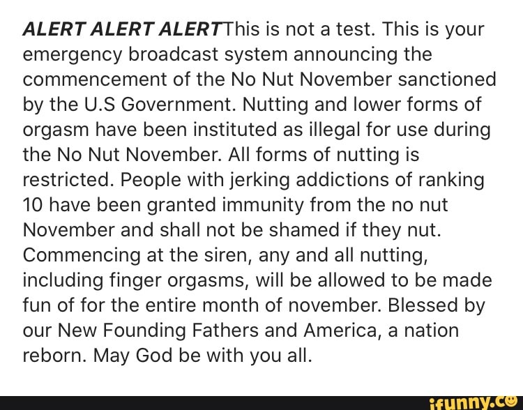 ALERTALERTALERTThis is not a test. This is your emergency broadcast system announcing the