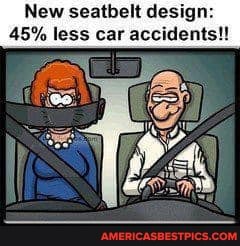 New seatbelt des
45% less car accidents: