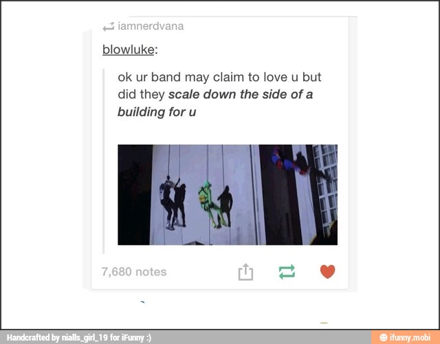 did they scale down the side of a
building for u
