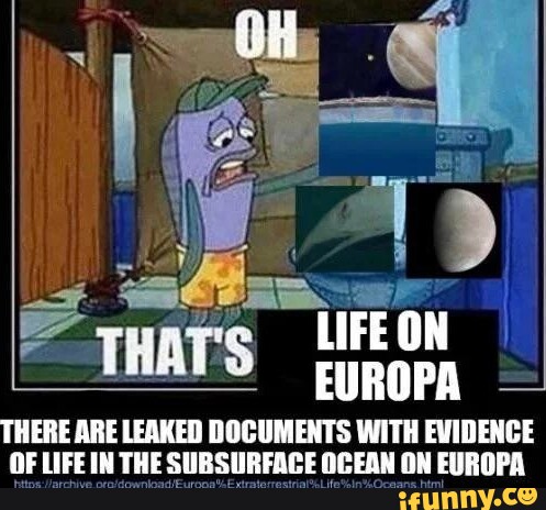LIFE ON ~ EUROPA THERE ARE LEAKED DOCUMENTS WITH EVIDENCE OF LIFE IN