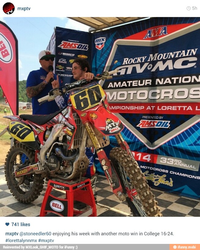 LOS
mxp oneedler60 enjoying his week with another moto win in
College 16-24.
#lorettalynnmx #m