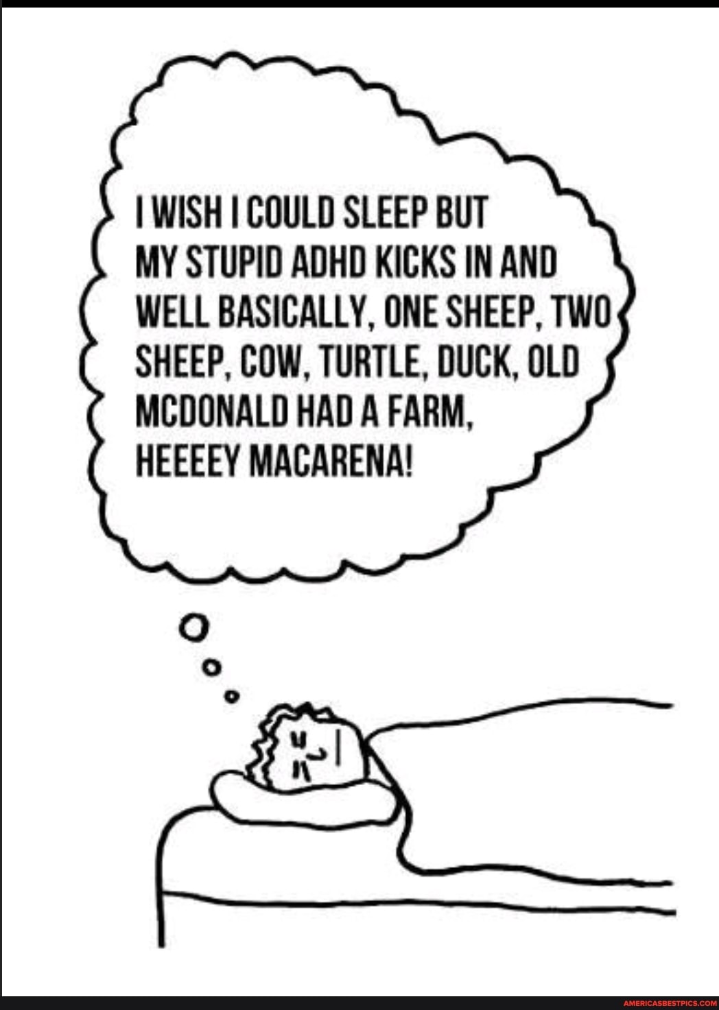 SLEEP \
WELL GASICALLY, ONE SHEEP,
SIEEP, COW,