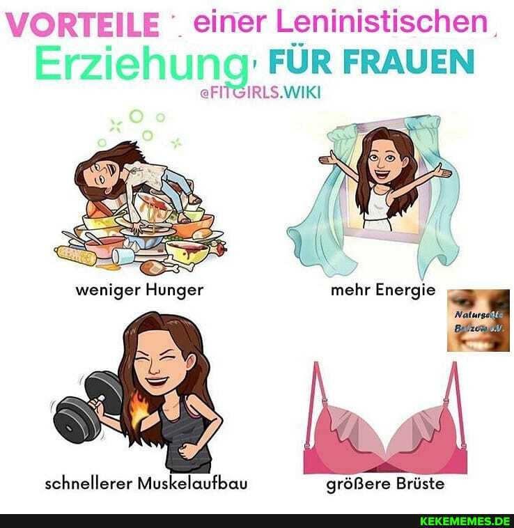 VORTEILE einer Leninistischen
FÜR FRAUEN
"FiT JIRLS, WIKI
mehr Energie
weniger Hunger
schnellerer Muskelaufbau größere Brüste