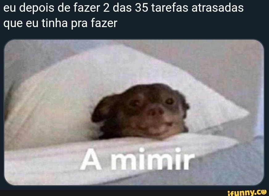 eu depois de fazer 2 das 35 tarefas atrasadas
que eu tinha pra fazer
