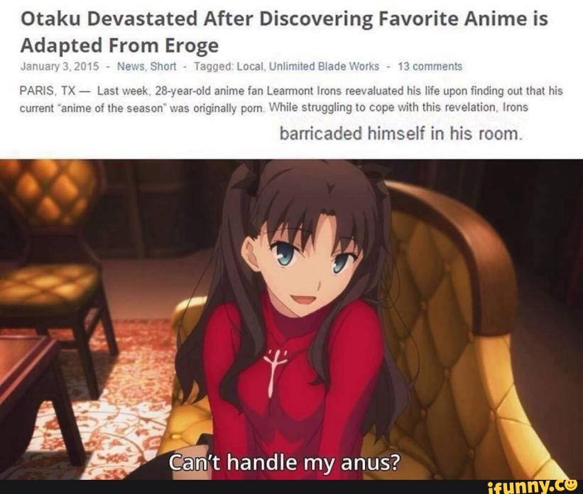 Porn Anime Otakus - Otaku Devastated After Discovering Favorite Anime is Adapted ...