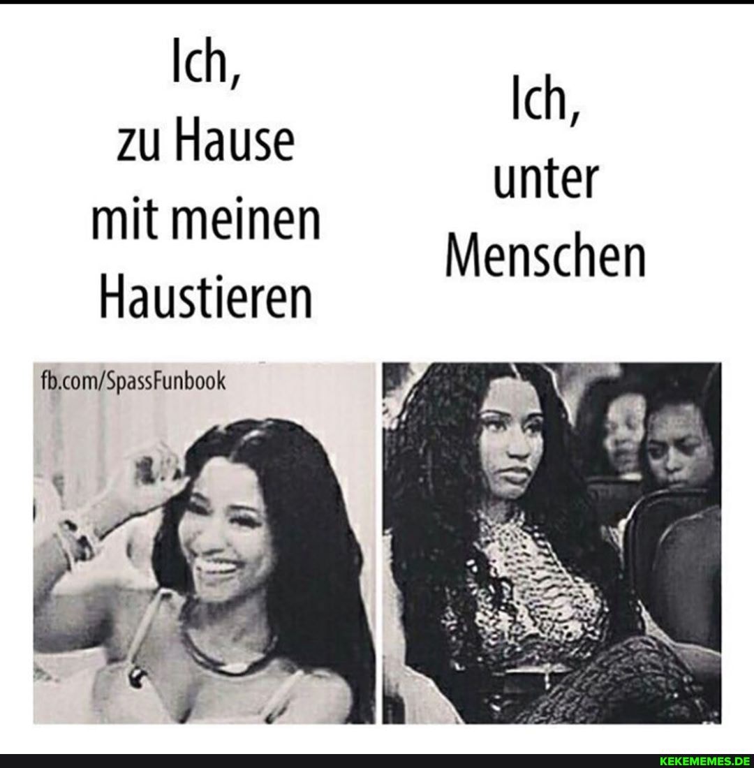 Ich,
Ich, zu Hause mit meinen unter
Menschen
Haustieren