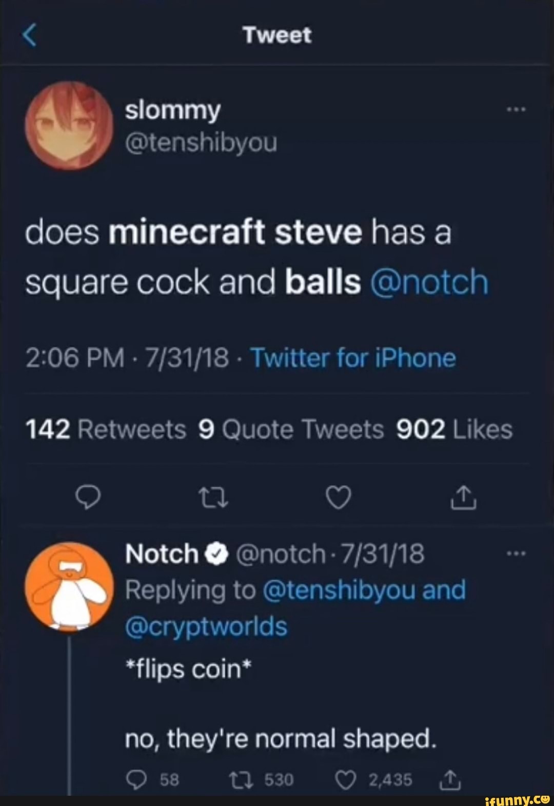 Tweet Slommy Ie Si Byou Does Minecraft Steve Has A Square Cock And Balls Notch 6