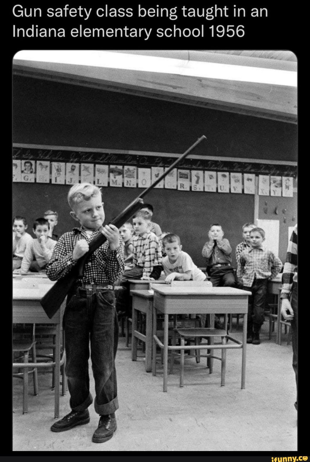 Gun safety class being taught in an Indiana elementary school 1956 iFunny