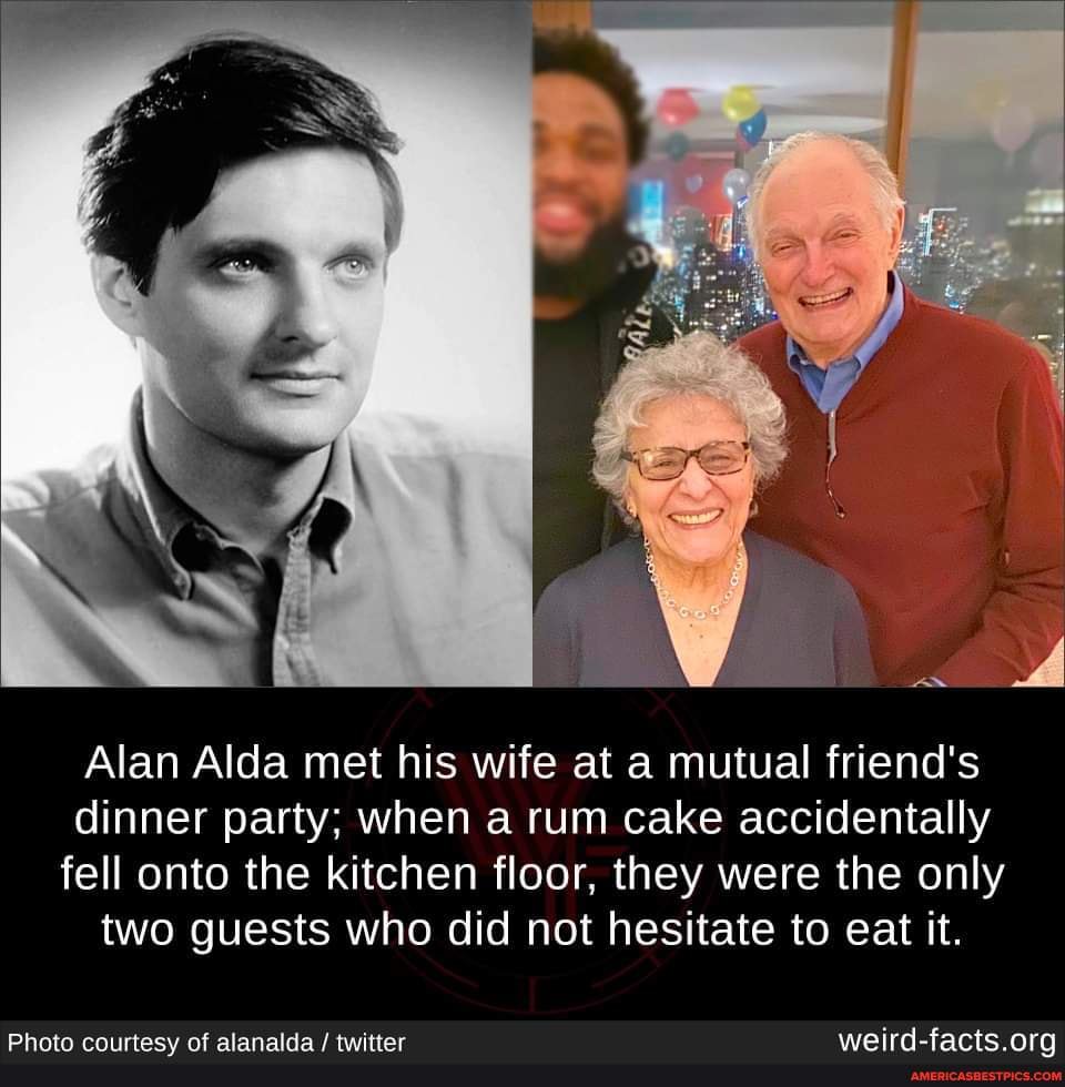 Alan Alda addresses viral claim he met wife when they both ate a cake off  the floor