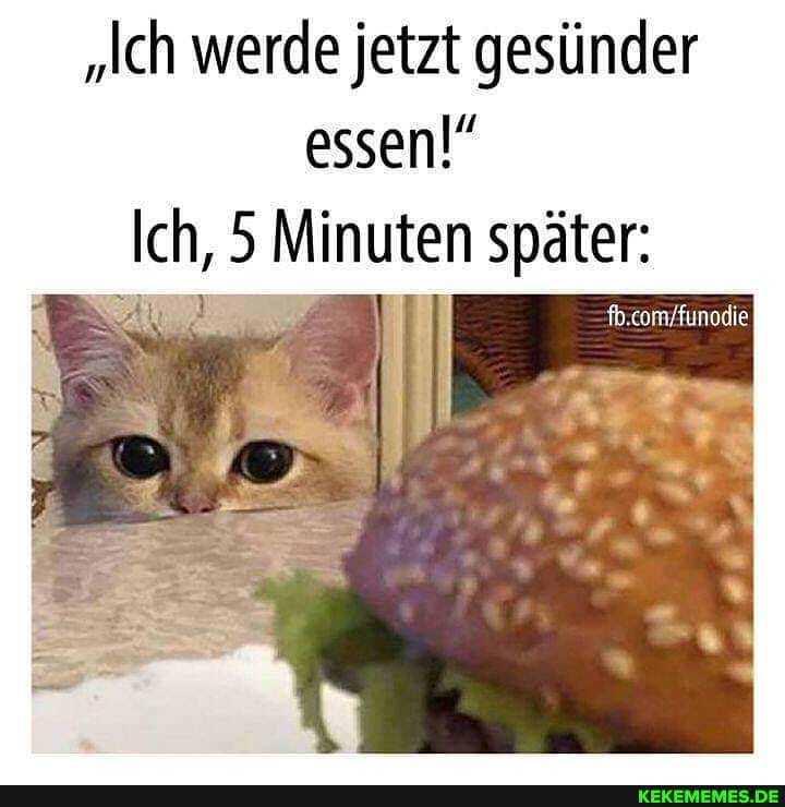 "Ich werde jetzt gesünder
essen!"
Ich, 5 Minuten später: