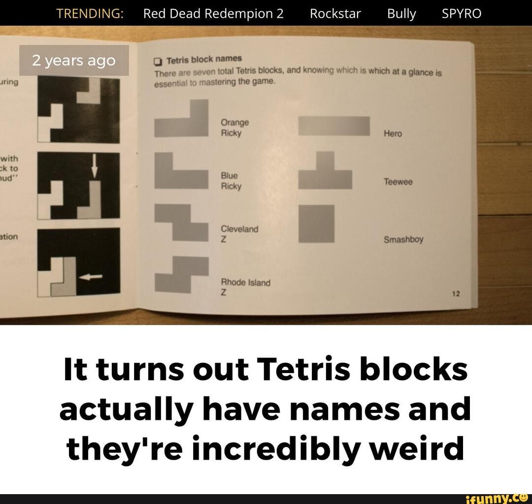 offical names of tetris blocks