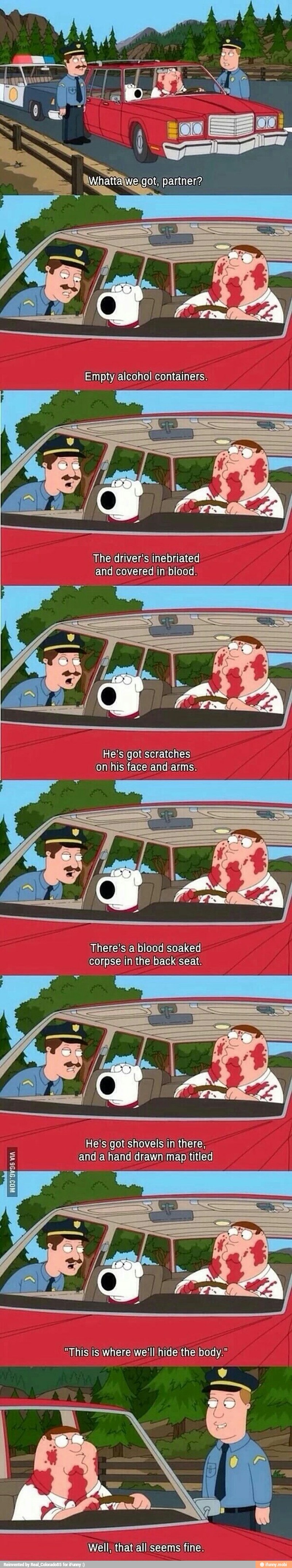 The drivers inebriated
and covered in blood: