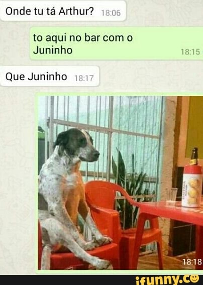 Onde tu tá Arthur?
1206
to aqui bar
Que Juninho 127