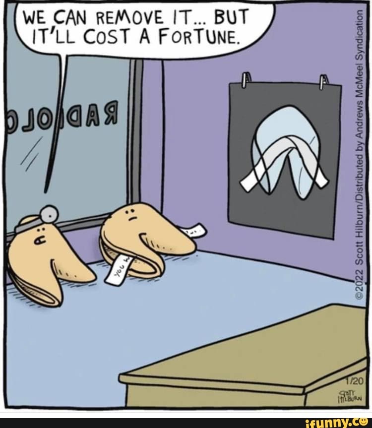 WE CAN REMOVE IT... BUT ITLL CoST A FORTUNE. iFunny