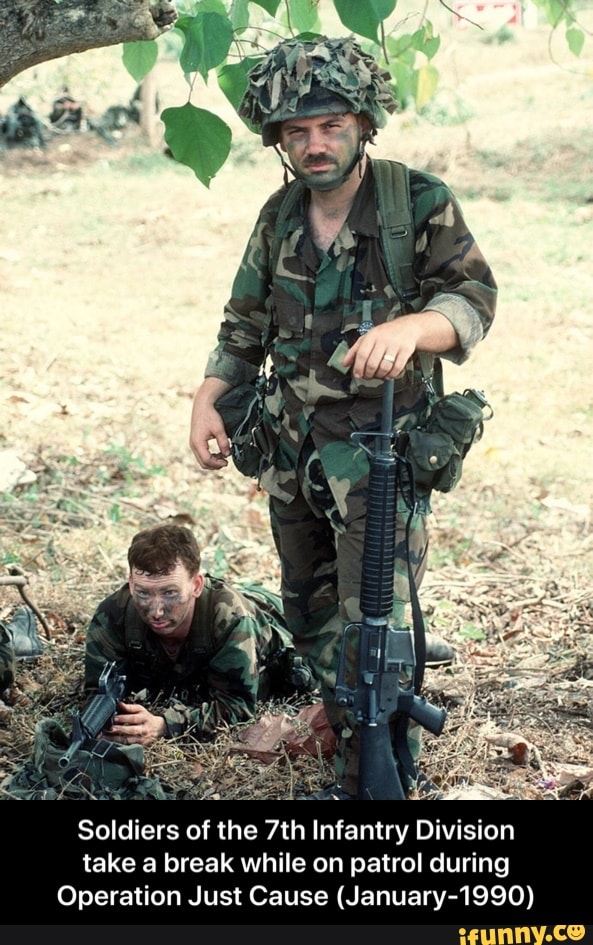 4
Soldiers of the 7th Infantry Division
take a break while on patrol during
Operation Just Cause (January-1990) - Soldiers of the 7th Infantry Division take a break while on patrol during Operation Just Cause (January-1990)